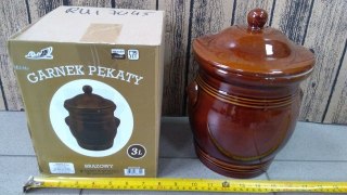 Garnek ceram 3l pękaty z pokrywką RUI7045