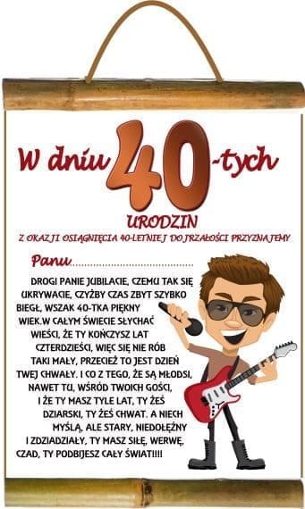 Dyplom Urodziny ''40'' dla Panów mix