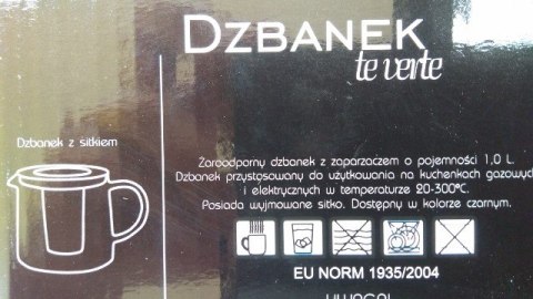 Dzbanek żaroodporny z zaparzaczem 1l. TE VERTE