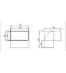 Kolanko pionowe płaskie 007-0222 D/KPI 110X55 Dospel