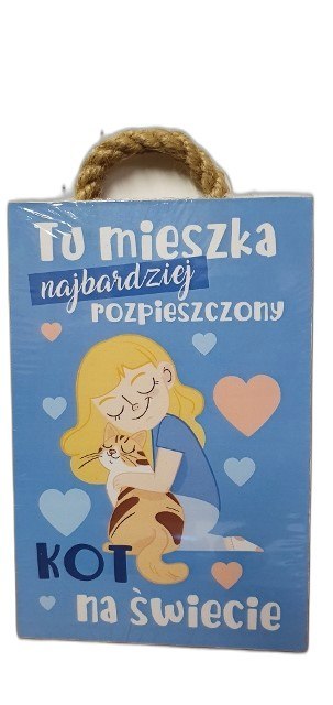 Tabliczka/obraz do zawieszenia 10x15 Tu mieszka ... kot