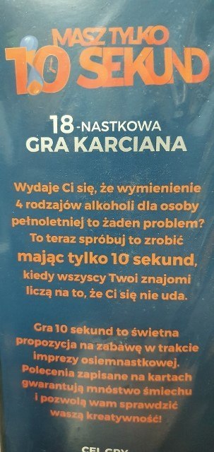 Gra karciana 18-nastka MASZ TYLKO 10 SEKUND