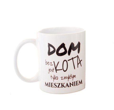 Kubek ceramiczny w ozdobnym opakowaniu "Dom bez kota..." - rudy