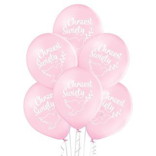 Balony 30cm Chrzest Św. różowe 6szt.