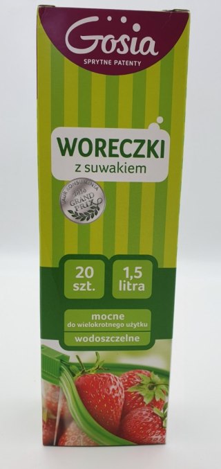 Woreczki wodoszczelne 16szt z suwakiem 1,5l