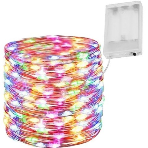 Lampki na druciku 100 LED - multicolor | 1699