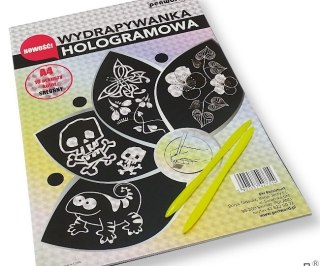 Wydrapywanka hologramowa A4 a'10 SREBRNA + 2 rylce