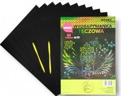 Wydrapywanka tęczowa A4 a'10 multicolor WZ-02 + 2 rylce