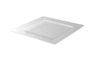 Talerze plastikowe 30x30cm/ 4 sztuki transparentne 34-21