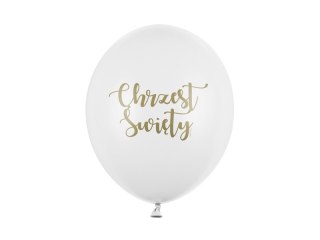 Balony 30 cm, Chrzest Święty, Pastel Pure White 6szt. SB14P-309-008-6 SB14P-309-008-6