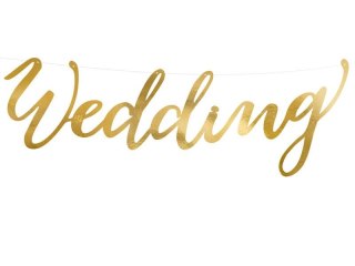 Baner Wedding złoty 16,5 x 45cm | GRL38-019