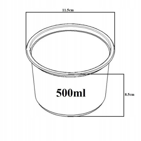 Pojemnik 500ml na zupę/sałatkę z wieczkiem 50szt.