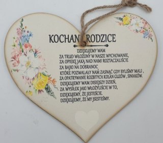 Serce wiszące KOCHANI RODZICE