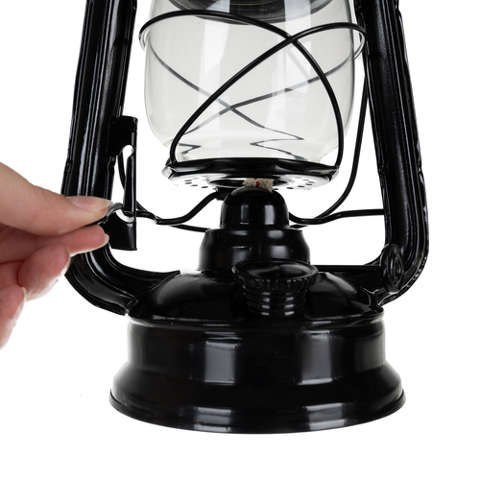 Lampa naftowa 24cm czarna | 20683