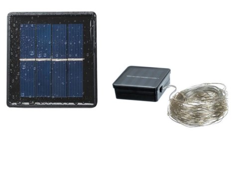 Lampki choinkowe solarne-druciki 100LED c.biały | 00011394