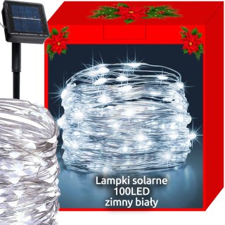 Lampki solarne choinkowe 100 LED wew/zew druciki | 11395