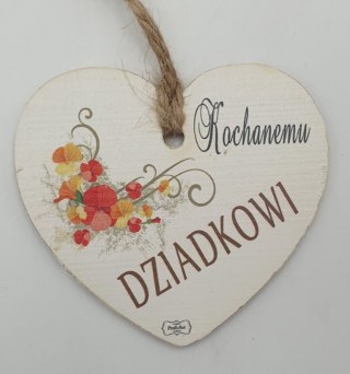 Tabliczka drewniana serce 9 X 9 cm Kochanemu Dziadkowi TVSB1312