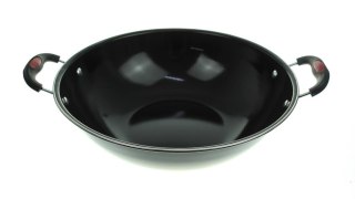 Wok czarny z uszami 37x30x9 cm BLS-146