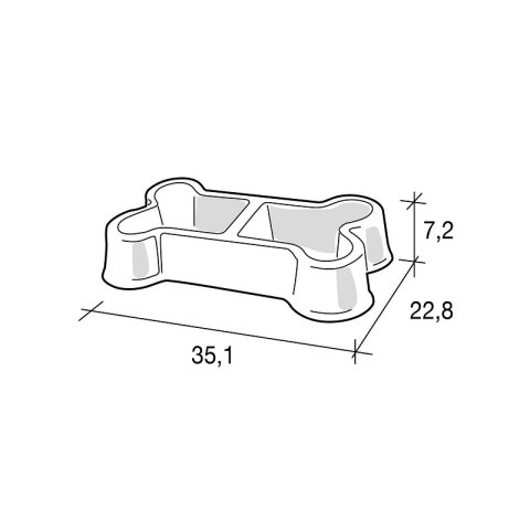 Miska dla psa w kształcie kości podwójna