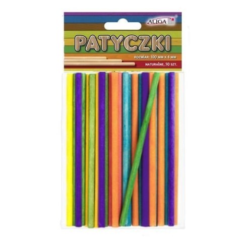 Patyczki mix kolorów op. 50szt. 100x4mm PK-0135