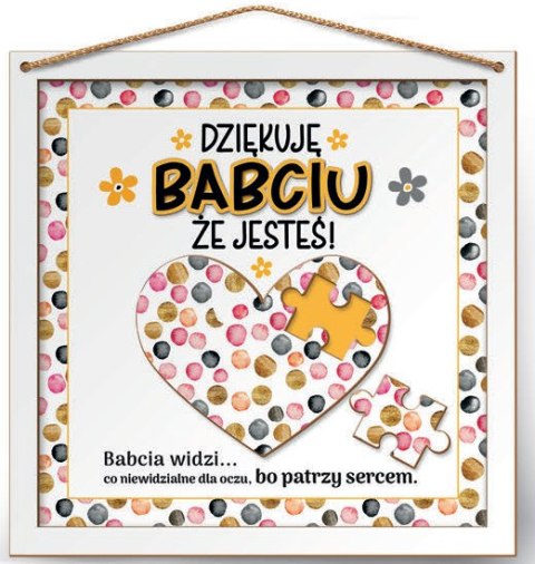 Ramka 22x22cm puzzle 3D Dziękuję Babciu że jesteś!