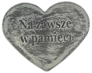 Serce z napisem Na zawsze w pamięci 7 x 8cm GI8174