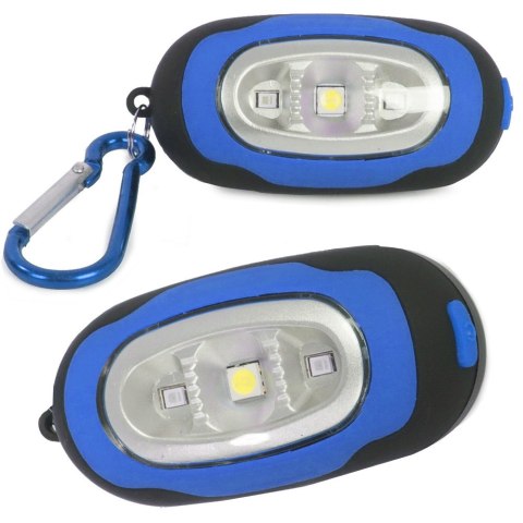 Mini latarka brelok 3 led lampka magnes do plecaka 14259