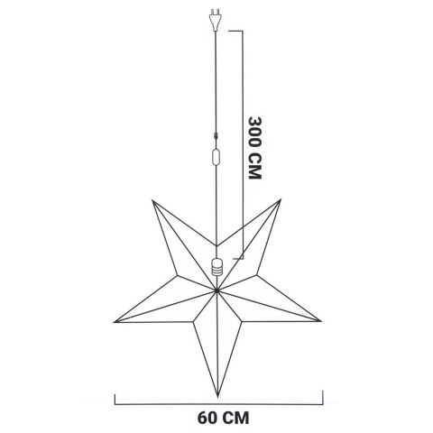 Gwiazda świecąca welurowa czarna wisząca 75 cm