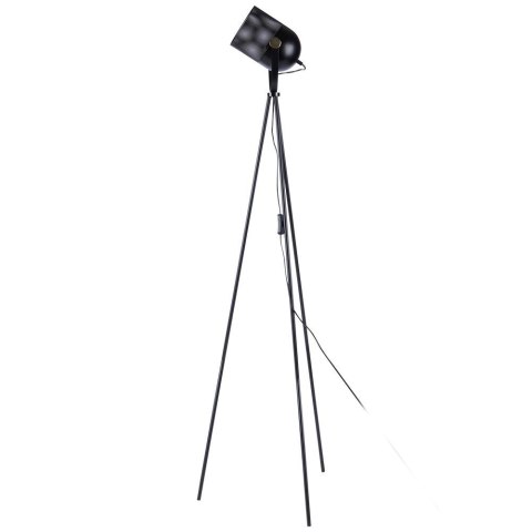 Lampa podłogowa metalowa czarna 148 cm