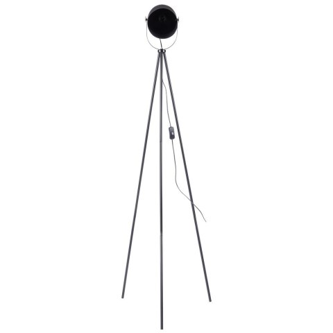 Lampa podłogowa metalowa czarna 148 cm