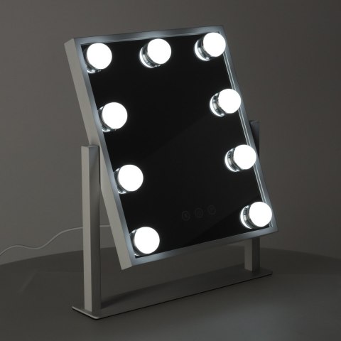 Lusterko do makijażu kosmetyczne podświetlane LED Hollywood z 9 żarówkami USB 25 x 30 cm Lusterko do makijażu kosmetyczne podświetlane LED Hollywood z 9 żarówkami USB 25 x 30 cm