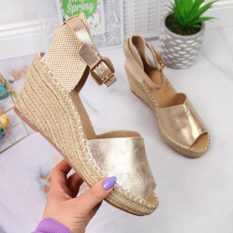 Sandały espadryle na koturnie eVento W EVE68A złote Sandały espadryle na koturnie eVento W EVE68A złote
