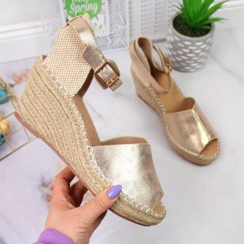 Sandały espadryle na koturnie eVento W EVE68A złote Sandały espadryle na koturnie eVento W EVE68A złote