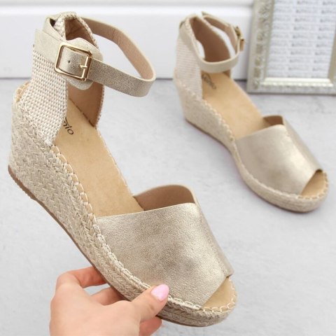 Sandały espadryle na koturnie eVento W EVE68A złote Sandały espadryle na koturnie eVento W EVE68A złote