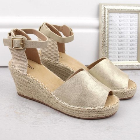 Sandały espadryle na koturnie eVento W EVE68A złote Sandały espadryle na koturnie eVento W EVE68A złote