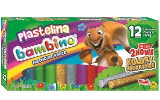 Plastelina brokatowa 12kolorów BAMBINO