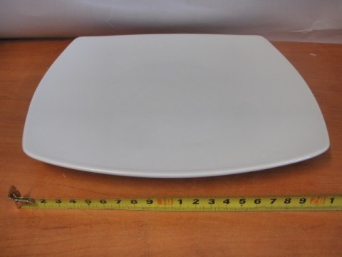 Talerz płytki 25x25cm kwadrat 6szt. biała porcelana TUŁOWICE