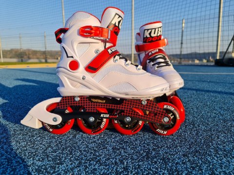 Rolki Damskie Męskie Białe Kauczukowe Solidne z Hamulcem KUBISPORT roz. 42 Rolki Damskie Męskie Białe Kauczukowe Solidne z Hamulcem KUBISPORT roz. 42