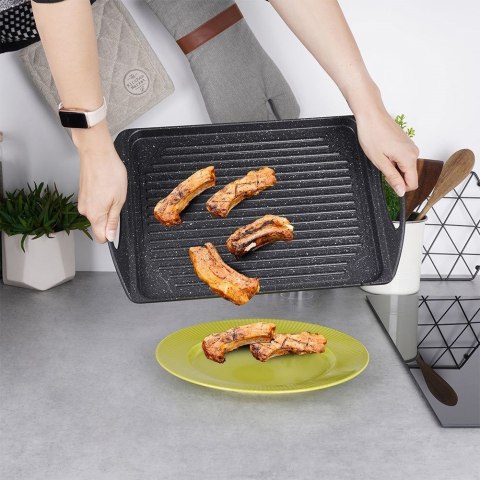 PŁYTA GRILLOWA GRANITOWA PROSTOKĄTNA PATELNIA PŁYTA GRILLOWA GRANITOWA PROSTOKĄTNA PATELNIA