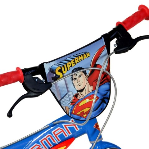 Rowerek Rower Dziecięcy dla Dziecka z Bocznymi Kółkami DINO SUPERMAN 14"