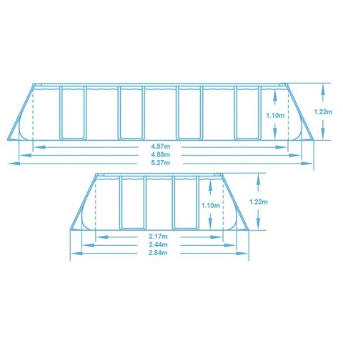 Basen ogrodowy stelażowy 488 x 244 x 122 cm 18w1 Bestway 56670 Basen ogrodowy stelażowy 488 x 244 x 122 cm 18w1 Bestway 56670