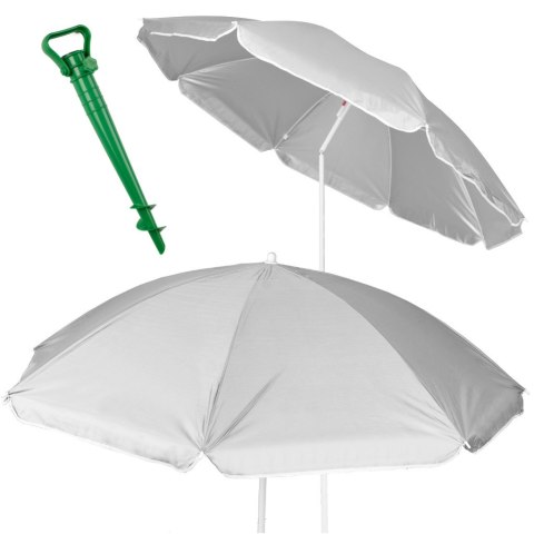 Parasol ogrodowy plażowy regulowany łamany składany UV 150cm szary Parasol ogrodowy plażowy regulowany łamany składany UV 150cm szary