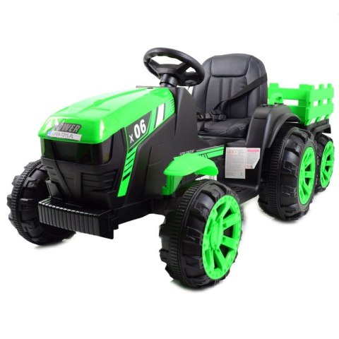 WIELKI TRAKTOR NA AKUMULATOR Z PRZYCZEPĄ "POWER 06", MIĘKKIE SIEDZENIE/WH-777 WIELKI TRAKTOR NA AKUMULATOR Z PRZYCZEPĄ "POWER 06", MIĘKKIE SIEDZENIE/WH-777