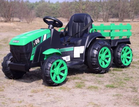 WIELKI TRAKTOR NA AKUMULATOR Z PRZYCZEPĄ "POWER 06", MIĘKKIE SIEDZENIE/WH-777 WIELKI TRAKTOR NA AKUMULATOR Z PRZYCZEPĄ "POWER 06", MIĘKKIE SIEDZENIE/WH-777