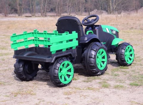 WIELKI TRAKTOR NA AKUMULATOR Z PRZYCZEPĄ "POWER 06", MIĘKKIE SIEDZENIE/WH-777 WIELKI TRAKTOR NA AKUMULATOR Z PRZYCZEPĄ "POWER 06", MIĘKKIE SIEDZENIE/WH-777