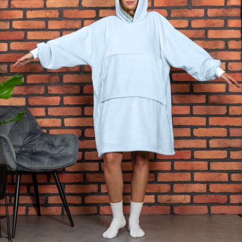 Bluzair Bluza Koc Oversize Kaptur Polska Błękitny