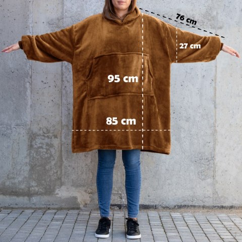 Bluzair Bluza Koc Oversize Kaptur Polska Toffee