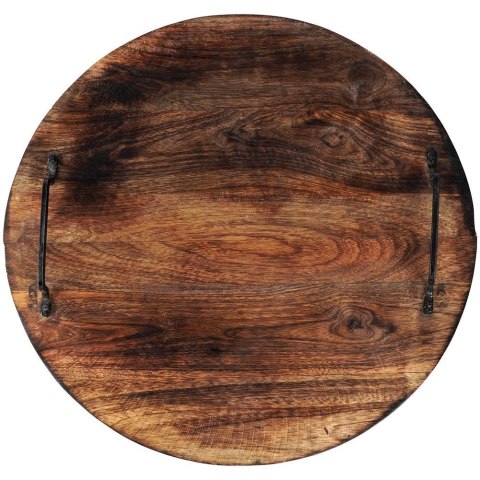 Deska drewniana do krojenia serwowania okrągła taca z uchwytami 39-40 cm Deska drewniana do krojenia serwowania okrągła taca z uchwytami 39-40 cm