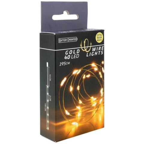 Lampki świąteczne druciki 40 LED 195 cm Lampki świąteczne druciki 40 LED 195 cm