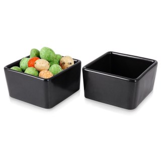 Miseczki miski do dipów na przekąski ceramiczna czarna zestaw 2 szt.